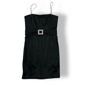 NWT Amanda Uprichard Black Dress Embellished Belt Hasley Mini Dress Size S